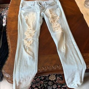 Machine acid wash jeans